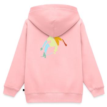 Skater Retro - Kinder Premium Organic Zip Hoodie - Rosa - Hinten - AI Model Kid Female (0cm)