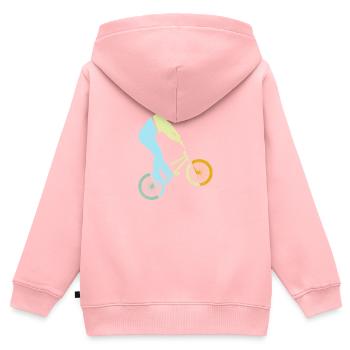 BMX Retro - Kinder Premium Organic Zip Hoodie - Rosa - Hinten - AI Model Kid Female (0cm)