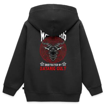 The Merry Satan - Kids Premium Organic Zip-up Hoodie - black - Back - AI Model Kid Male (0cm)