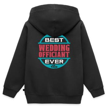 Officiant Best Ever Wedding Officiant Minister - Kinder Premium Organic Zip Hoodie - Schwarz - Hinten - AI Model Kid Male (0cm)