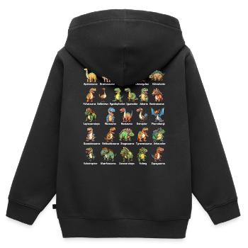 Dinosaur ABC Dino Alphabet - Kids Premium Organic Zip-up Hoodie - black - Back - AI Model Kid Male (0cm)