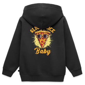 Slice Slice Pizza Sonnenbrille Pizzeria - Kinder Premium Organic Zip Hoodie - Schwarz - Hinten - AI Model Kid Male (0cm)