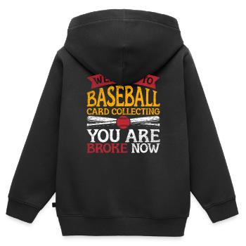 Baseballkarten Sammler Baseballkartensammler - Kinder Premium Organic Zip Hoodie - Schwarz - Hinten - AI Model Kid Male (0cm)