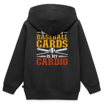 Baseballkarten Sammler Baseballkartensammler - Kinder Premium Organic Zip Hoodie - Schwarz - Hinten - AI Model Kid Male (0cm)