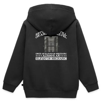 Pensionierter Aufzugsmechaniker Design Für Einen - Sweat Premium à capuche zippé enfant bio - noir - Dos - AI Model Kid Male (0cm)