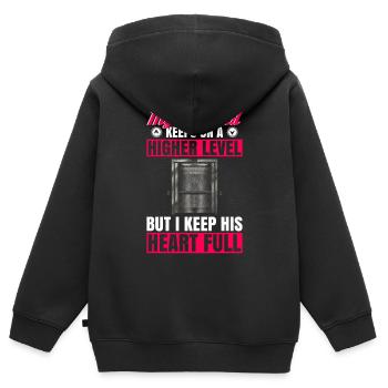 Aufzugstechniker-design Für Eine - Sweat Premium à capuche zippé enfant bio - noir - Dos - AI Model Kid Male (0cm)