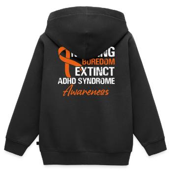 Laisser l’ennui s’éteindre Syndrome du TDAH - Sweat Premium à capuche zippé enfant bio - noir - Dos - AI Model Kid Male (0cm)