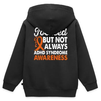 concentré, mais pas toujours - Sweat Premium à capuche zippé enfant bio - noir - Dos - AI Model Kid Male (0cm)