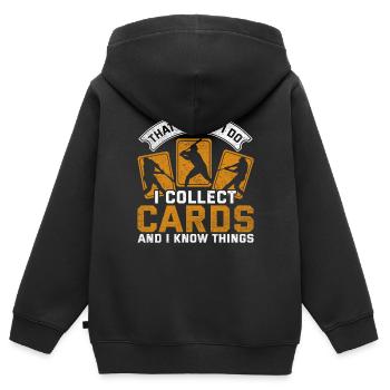 Baseballkarten Sammler Baseballkartensammler - Kinder Premium Organic Zip Hoodie - Schwarz - Hinten - AI Model Kid Male (0cm)