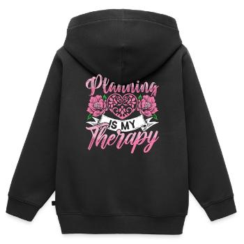 Wedding Planner Planning Is My Therapy Planner - Kinder Premium Organic Zip Hoodie - Schwarz - Hinten - AI Model Kid Male (0cm)
