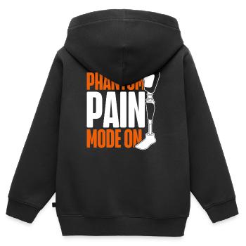 Beinprothese Phantom Pain Mode On - Kinder Premium Organic Zip Hoodie - Schwarz - Hinten - AI Model Kid Male (0cm)