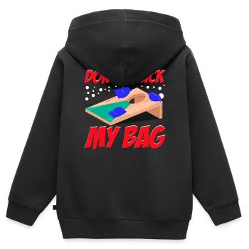 Lustiges Cornhole Corn Hole - Kinder Premium Organic Zip Hoodie - Schwarz - Hinten - AI Model Kid Male (0cm)