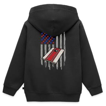 Maisloch patriotisch - Kinder Premium Organic Zip Hoodie - Schwarz - Hinten - AI Model Kid Male (0cm)