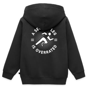 Prosthetic leg A second leg is overrated - Kids Premium Organic Zip-up Hoodie - black - Back - AI Model Kid Male (0cm)