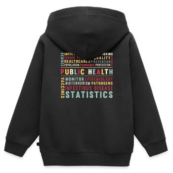 Public Health Nurse Health Worker Epidemiologist - Kinder Premium Organic Zip Hoodie - Schwarz - Hinten - AI Model Kid Male (0cm)