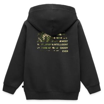 Funny Father's Day Ideas - Most Intelligent Daddy - Kinder Premium Organic Zip Hoodie - Schwarz - Hinten - AI Model Kid Male (0cm)