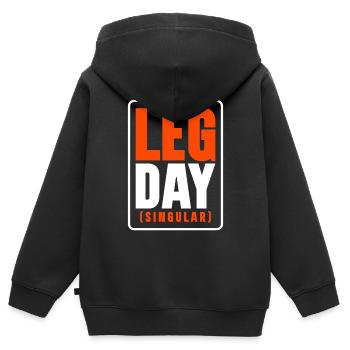 Leg prosthesis Leg Day (singular) - Kids Premium Organic Zip-up Hoodie - black - Back - AI Model Kid Male (0cm)