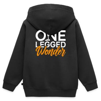 Prosthetic leg One Legged Wonder - Kids Premium Organic Zip-up Hoodie - black - Back - AI Model Kid Male (0cm)