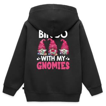 Bingo Mit Meinen Gnomies Lustiges Bingo - Kinder Premium Organic Zip Hoodie - Schwarz - Hinten - AI Model Kid Male (0cm)