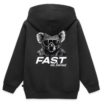 Fast Not Furious Koala Bear - Kids Premium Organic Zip-up Hoodie - black - Back - AI Model Kid Male (0cm)