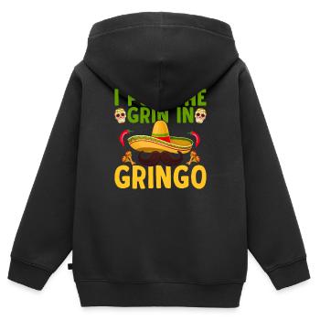 Mettez Grin In Gringo Proud Gringos - Sweat Premium à capuche zippé enfant bio - noir - Dos - AI Model Kid Male (0cm)
