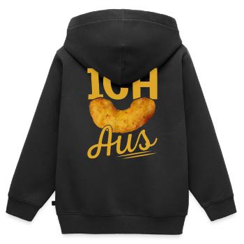 Ich Flip aus Erdnussflip zum Ausflippen - Kinder Premium Organic Zip Hoodie - Schwarz - Hinten - AI Model Kid Male (0cm)