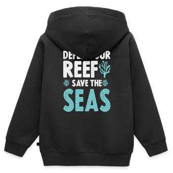 save the sea - Kinder Premium Organic Zip Hoodie - Schwarz - Hinten - AI Model Kid Male (0cm)