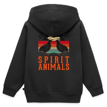 Wachtel Geschenk Wachtelzucht Wachtelzüchter - Kinder Premium Organic Zip Hoodie - Schwarz - Hinten - AI Model Kid Male (0cm)