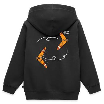 Habe ich die Tür abgeschlossen - Kinder Premium Organic Zip Hoodie - Schwarz - Hinten - AI Model Kid Male (0cm)