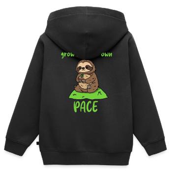 Grandissez à votre rythme - Sweat Premium à capuche zippé enfant bio - noir - Dos - AI Model Kid Male (0cm)