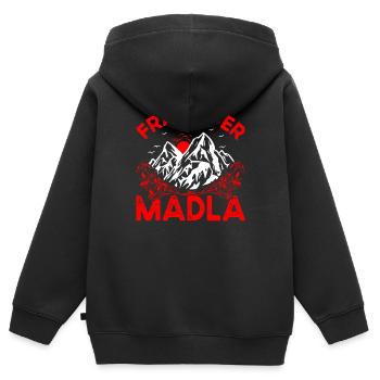 Fränkisch Franker Madla - Kinder Premium Organic Zip Hoodie - Schwarz - Hinten - AI Model Kid Male (0cm)