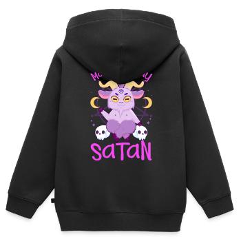 Satanischer Satanismus - Kinder Premium Organic Zip Hoodie - Schwarz - Hinten - AI Model Kid Male (0cm)