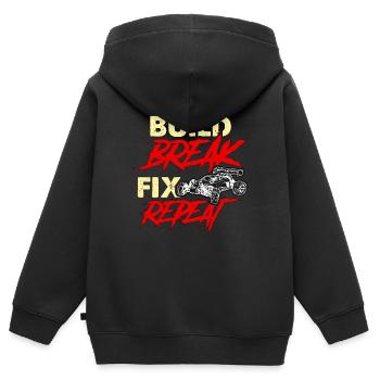 RC Model Racing Build Break Fix Repeat Model Maker - Kids Premium Organic Zip-up Hoodie - black - Back - AI Model Kid Male (0cm)