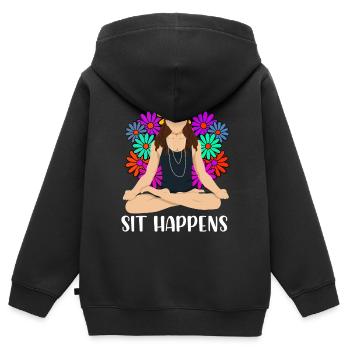 Meditation Meditieren - Kinder Premium Organic Zip Hoodie - Schwarz - Hinten - AI Model Kid Male (0cm)