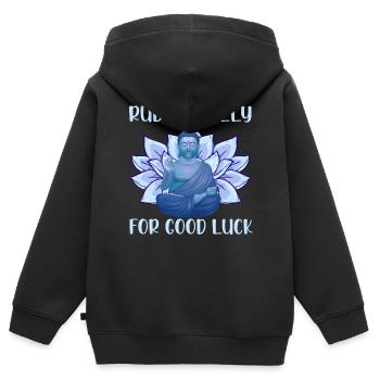 Bouddha Bouddhisme Bouddhiste - Sweat Premium à capuche zippé enfant bio - noir - Dos - AI Model Kid Male (0cm)