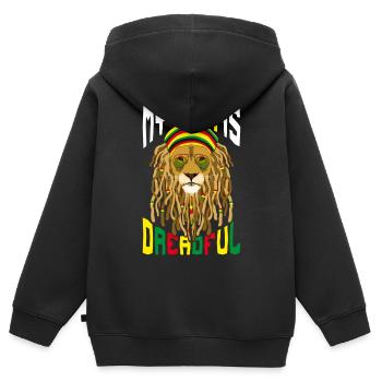 Rastafari Rastafarian Rasta - Sweat Premium à capuche zippé enfant bio - noir - Dos - AI Model Kid Male (0cm)