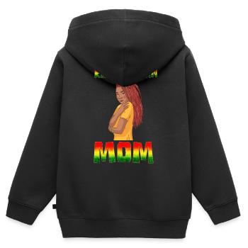 Rastafari Rasta - Sweat Premium à capuche zippé enfant bio - noir - Dos - AI Model Kid Male (0cm)