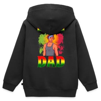Rastafari Rasta - Sweat Premium à capuche zippé enfant bio - noir - Dos - AI Model Kid Male (0cm)