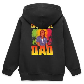 Rastafari Rastafarian Rasta - Sweat Premium à capuche zippé enfant bio - noir - Dos - AI Model Kid Male (0cm)