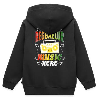 Reggae Rastafari Jamaïque - Sweat Premium à capuche zippé enfant bio - noir - Dos - AI Model Kid Male (0cm)