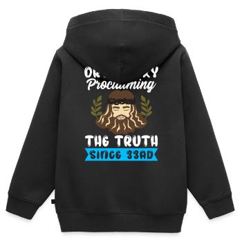 Orthodoxe - Sweat Premium à capuche zippé enfant bio - noir - Dos - AI Model Kid Male (0cm)