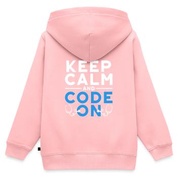 Coding Specialist Keep Calm And Code On - Kids Premium Organic Zip-up Hoodie - rose - Back - AI Model Kid Female (0cm)