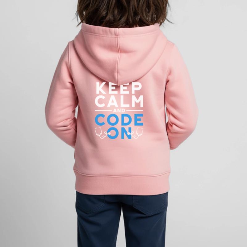 Coding Specialist Keep Calm And Code On Kids Premium Organic Zip-up Hoodie