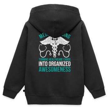 Le codage médical transforme le chaos dans le secteur de la santé - Sweat Premium à capuche zippé enfant bio - noir - Dos - AI Model Kid Male (0cm)