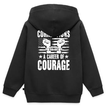 Corrections A Career Of Courage - Kinder Premium Organic Zip Hoodie - Schwarz - Hinten - AI Model Kid Male (0cm)