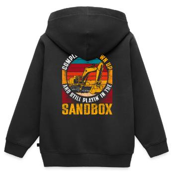 Baggerfahrer Grown Up And Playin' In The Sandbox - Kids Premium Organic Zip-up Hoodie - black - Back - AI Model Kid Male (0cm)
