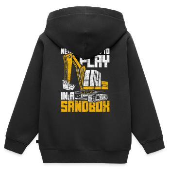 Le conducteur de pelle n’est jamais trop vieux pour jouer dans un bac à sable - Sweat Premium à capuche zippé enfant bio - noir - Dos - AI Model Kid Male (0cm)