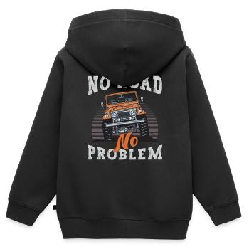 Course hors route Pas de route Pas de problème Course hors route - Sweat Premium à capuche zippé enfant bio - noir - Dos - AI Model Kid Male (0cm)