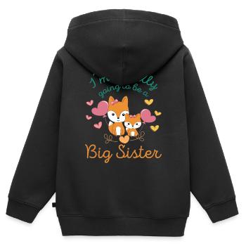 I´m Finally Going To Be A Big Sister Foxes - Kinder Premium Organic Zip Hoodie - Schwarz - Hinten - AI Model Kid Male (0cm)