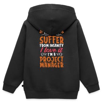 Project Management I Don't Suffer From Team Leader - Kinder Premium Organic Zip Hoodie - Schwarz - Hinten - AI Model Kid Male (0cm)